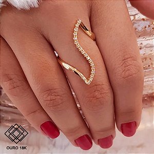 Anel Z Ouro 18k Diamante Natural