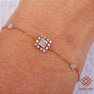 Pulseira Ouro 18k Diamante