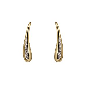 Brinco Bold Gota Ouro 18k com Ródio
