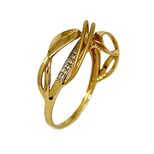 Anel Ouro 18k Zircônias