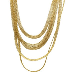 Gargantilha Fita Ouro 18k