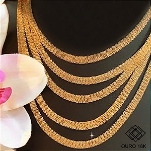 Gargantilha Fita Ouro 18k