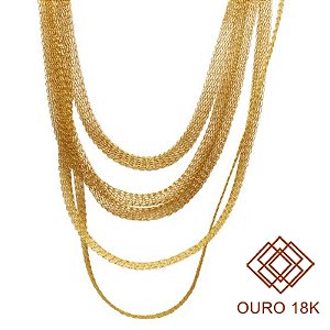Gargantilha Fita Ouro 18k