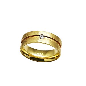 1 Aliança Casamento Ouro 18k Diamante