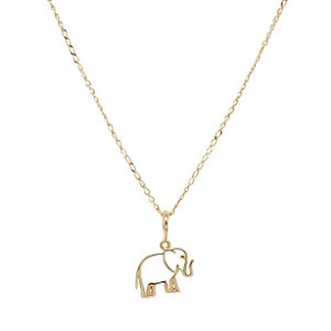 Kit Cordão Ouro 18k + Pingente Elefante Ouro 18k