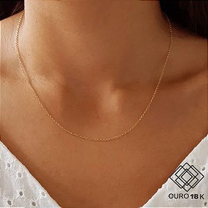 Cordão Elo Português Ouro 18k - 45cm