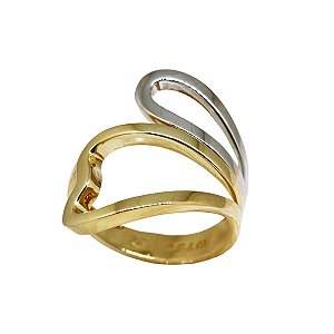 Anel Borboleta Bicolor Ouro 18k
