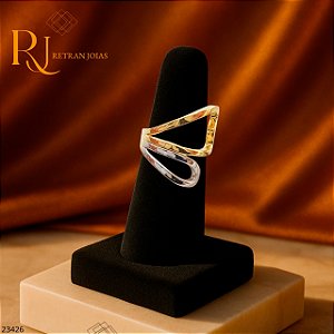 Anel Borboleta Bicolor Ouro 18k