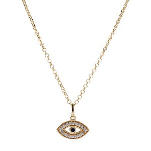 Kit Cordão Ouro 18k + Pingente Olho Grego Ouro 18k
