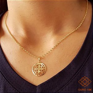 Kit Cordão Ouro 18k + Pingente São Bento Ouro 18k