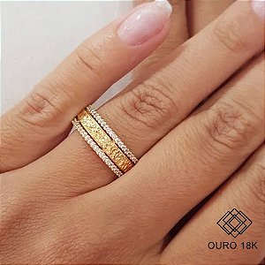 1 Aliança Casamento Ouro 18k Diamante