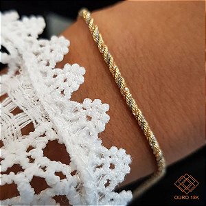 Pulseira Cabo de Aço 3 Cores Ouro 18k