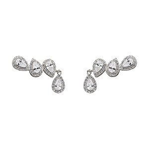 Brinco Ear Cuff Prata 925 Zircônia