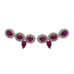 Brinco Ear Cuff Prata 925 Zircônia