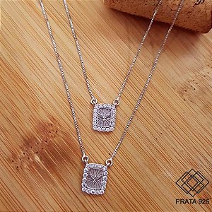 Escapulário Espírito Santo Prata 925 Zircônia