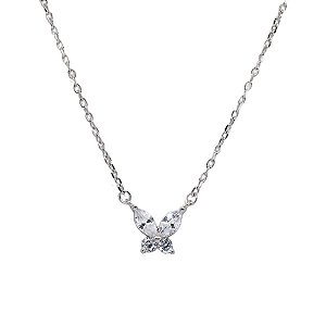 Gargantilha Borboleta Prata 925 Zircônia - cod23870