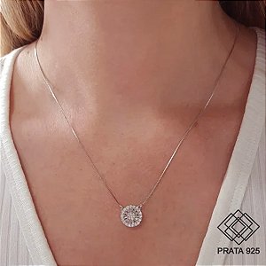 Gargantilha Chuveiro Prata 925 Zircônia