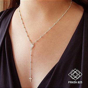 Gargantilha Terço Prata 925