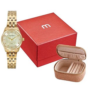 Kit Relógio Mondaine Feminino Dourado