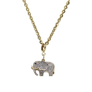 Kit Cordão Ouro 18k + Pingente Elefante Ouro 18k