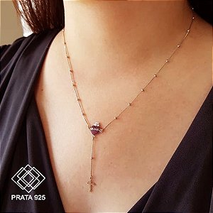 Gargantilha Sagrado Coração de Jesus Prata 925