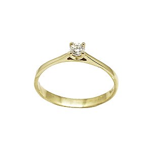 Anel Solitário Ouro 18k Brilhante Moissanite 15 pts