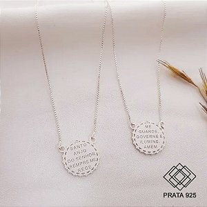 Escapulário Oração Santo Anjo Prata 925