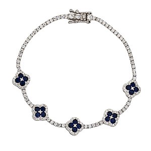 Pulseira Riviera Trevo Prata 925 Zircônia