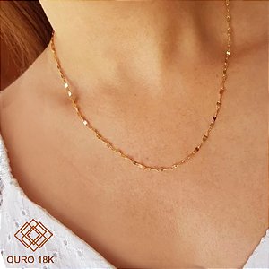 Cordão Malha Coffee Ouro 18k