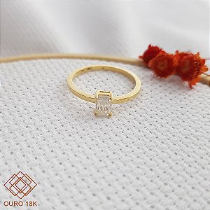 Anel Solitário Ouro 18k Brilhante Moissanite 16Pts