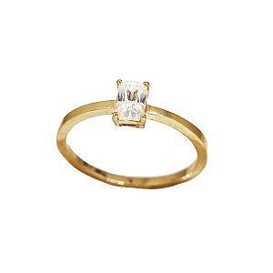 Anel Solitário Ouro 18k com Moissanite