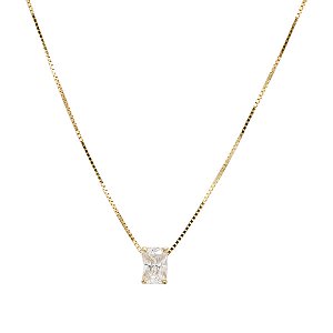Gargantilha Ponto de Luz Ouro 18k Moissanite