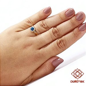 Anel Formatura Química Ouro 18k Zircônia - Sem emblema