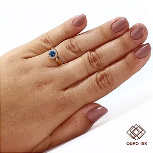 Anel Formatura Relações Públicas Ouro 18k Zircônia - Sem emblema