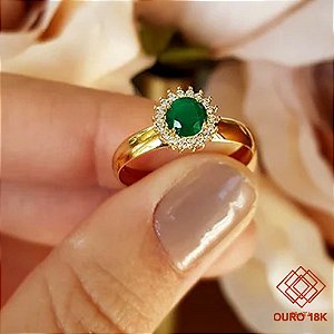 Anel Formatura Veterinária Ouro 18k Zircônia - Sem emblema