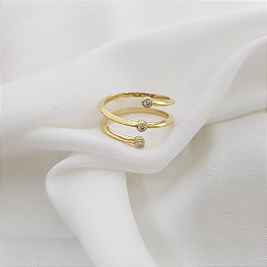 Anel Espiral Ouro 18k - Diamante Laboratório 9pts