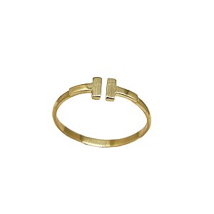 Anel T Duplo Ouro 18k