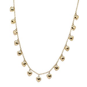 Gargantilha Corações Ouro 18k