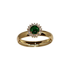 Anel Formatura Zootecnia Ouro 18k Zircônia - Sem emblema