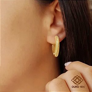 Brinco Argola Filigrana Ouro 18k