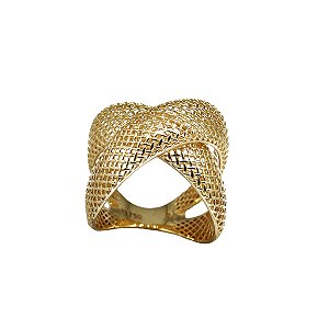 Anel Trançado Filigrana Ouro 18k