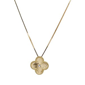 Gargantilha Trevo Quatro Folhas Ouro 18k