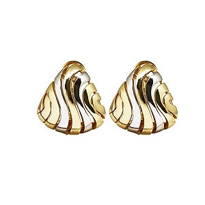 Brinco Argola Triangular Duality Ouro 18k