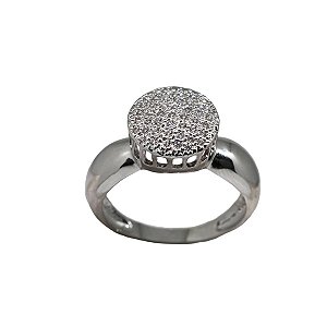 Anel Chuveiro Redondo Prata 925 Zircônias