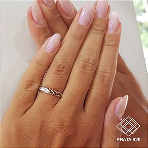 Anel Aparador Prata 925 Zircônias