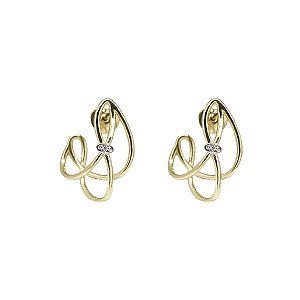 Brinco Ouro 18k Zircônia
