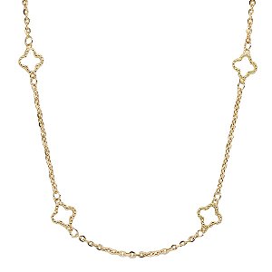 Gargantilha Trevo Quatro Folhas Ouro 18k
