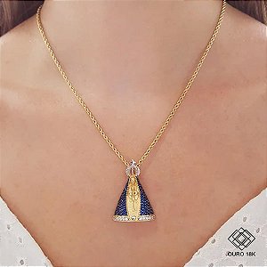 Pingente Nossa Senhora da Aparecida Ouro 18k