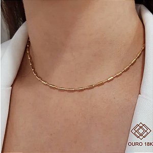 Gargantilha Choker Canutilho Ouro 18k