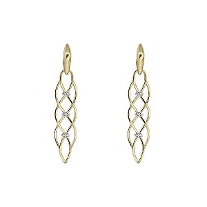 Brinco Ouro 18k Zircônia